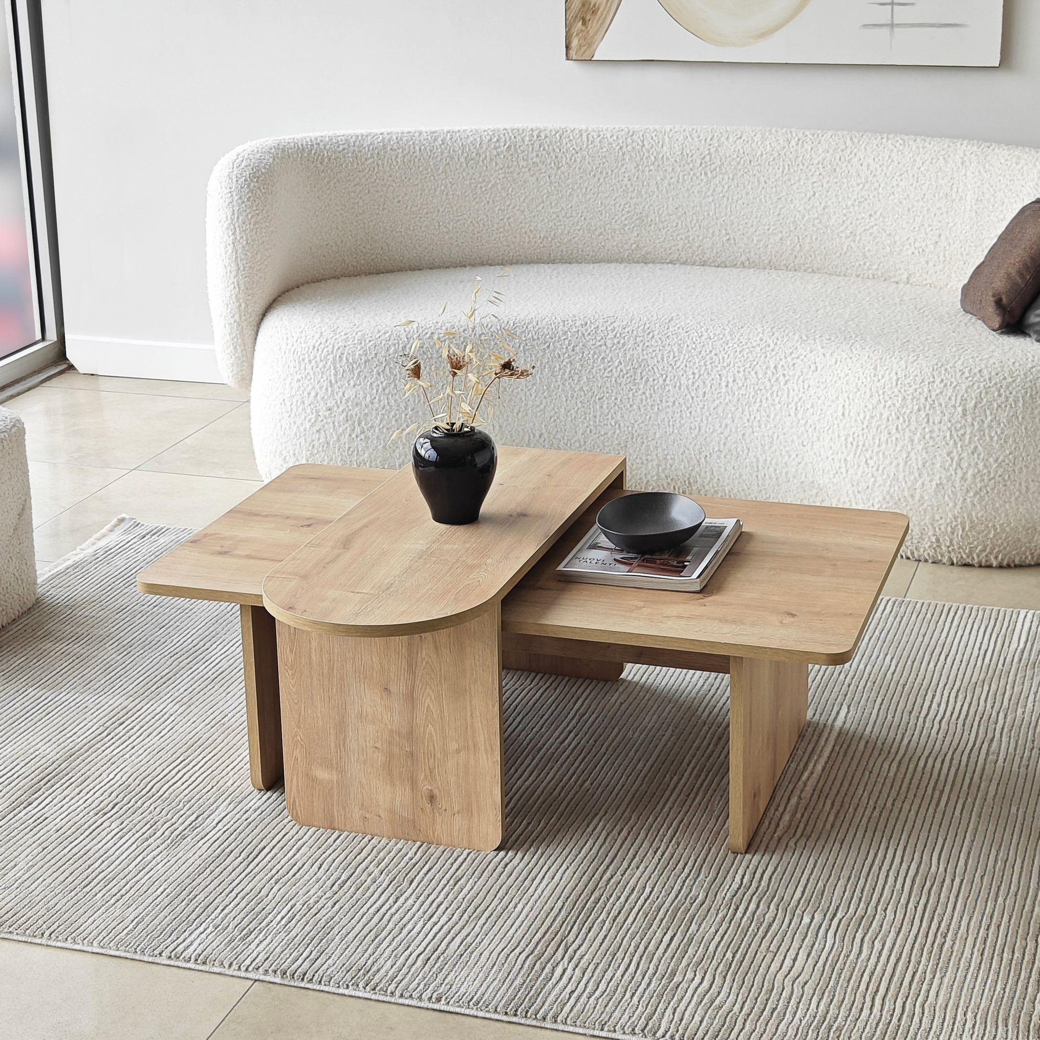 Voir la diapositive 2 : Habitat et Jardin Ensemble de table basse en bois  paris  105 x 60 x 35 cm - bronze