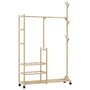 Voir la diapositive 6 : VIDAXL Porte vêtements et étagères et roulettes 100x38x175,5cm bambou