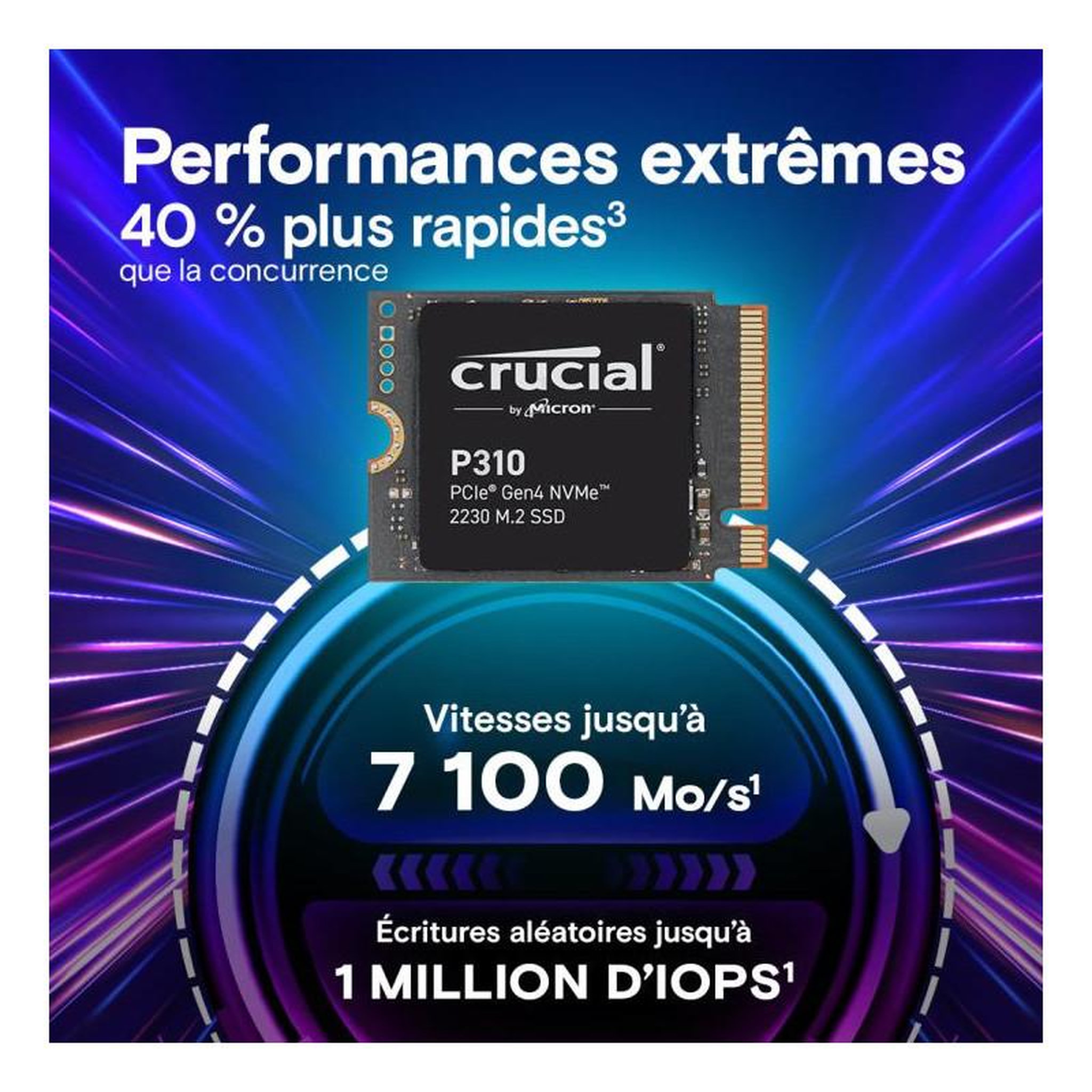 Voir la diapositive 2 : Crucial CRUCIAL P310 2T PCIe Gen4 2230 M.2 *CT2000P310SSD2