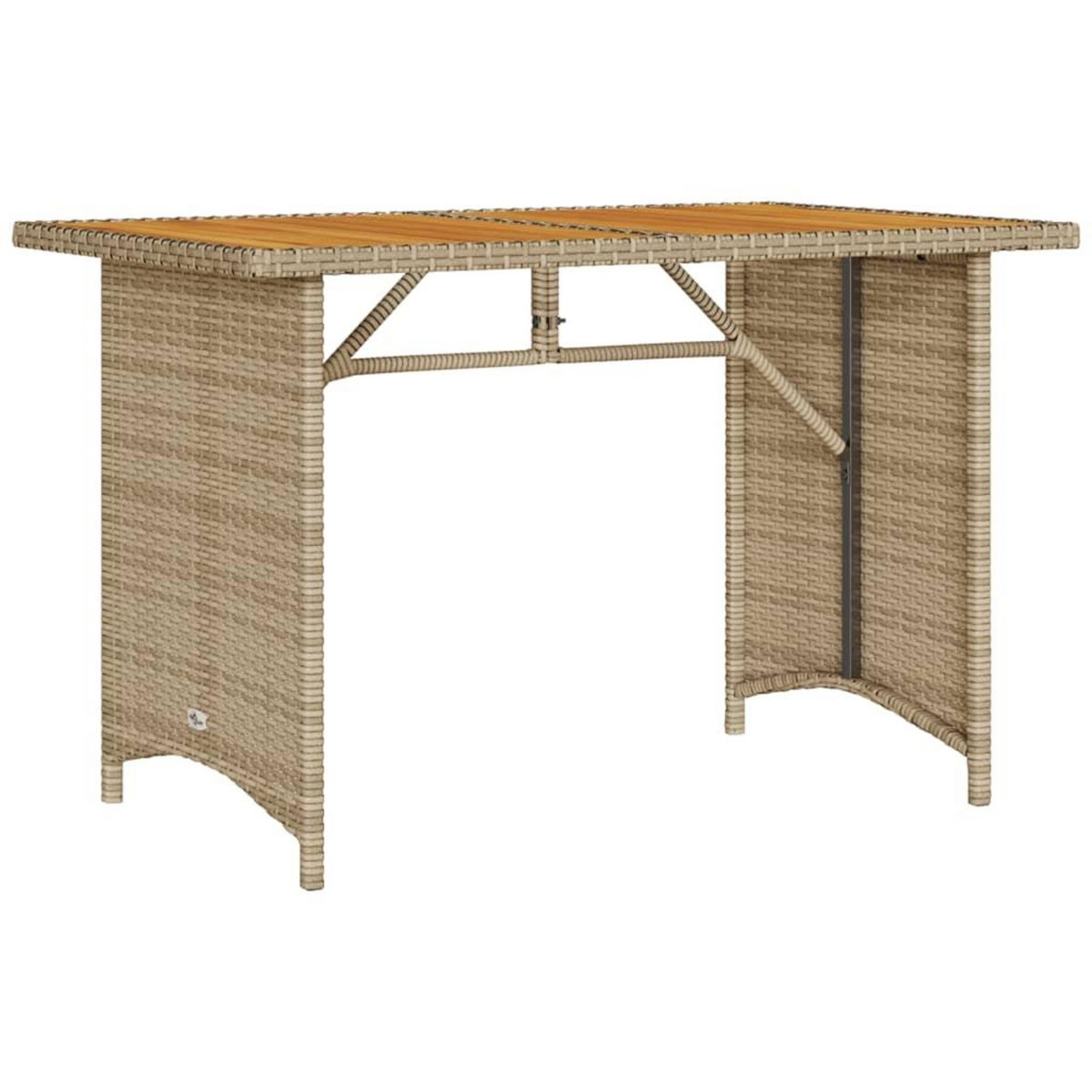 VIDAXL Table de jardin avec dessus en bois noir 110x68x70 cm rotin