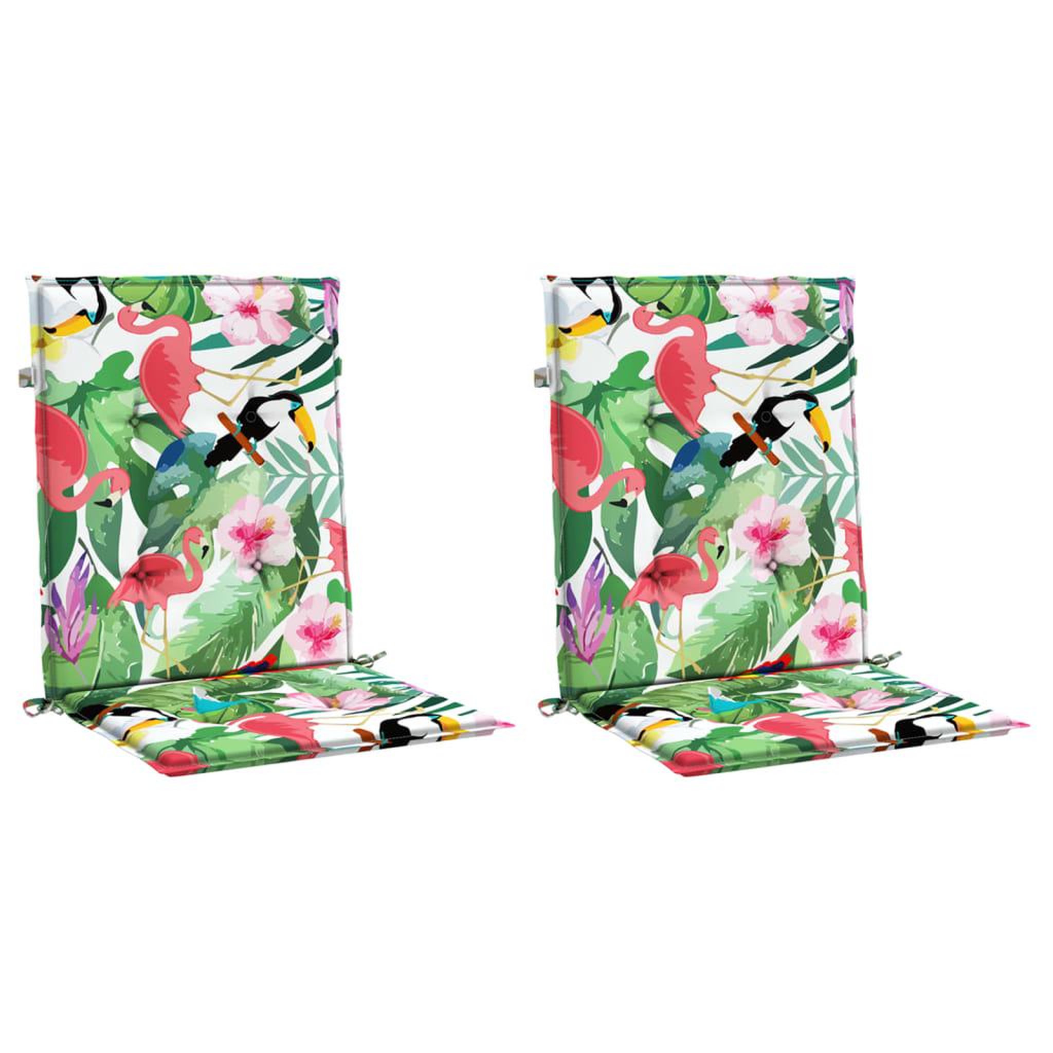 Voir la diapositive 3 : VIDAXL Coussins de chaise a dossier bas lot de 2 multicolore tissu