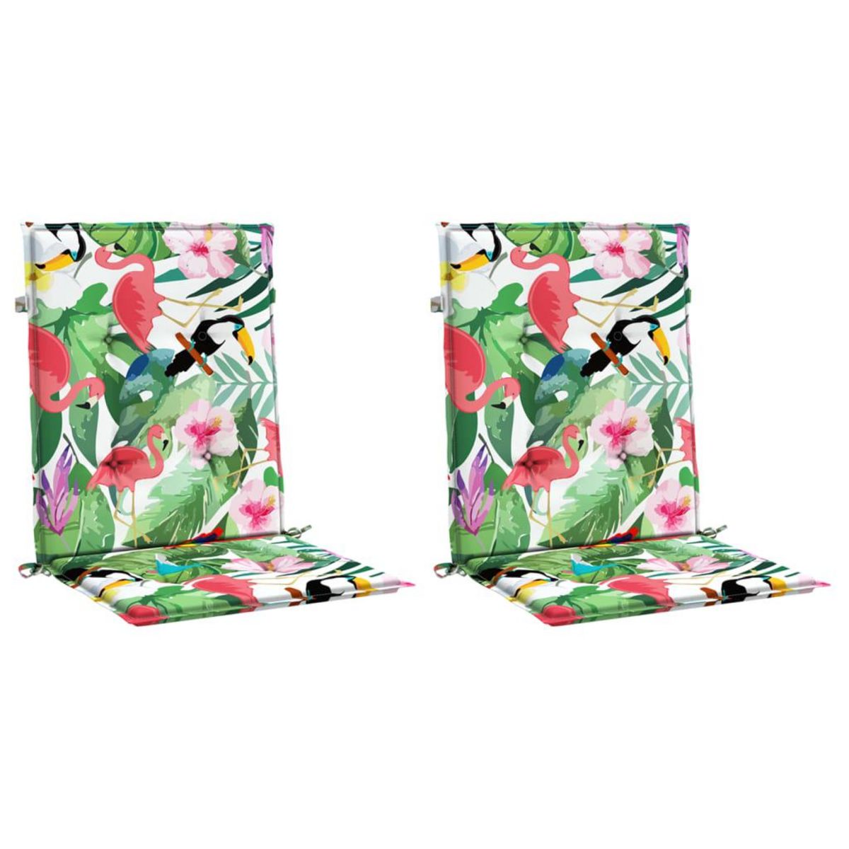 VIDAXL Coussins de chaise a dossier bas lot de 2 multicolore tissu