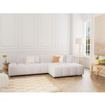 LISA DESIGN Curtis - canapé d'angle droit 4 places en tissu texturé. Coloris disponibles : Beige, Vert, Gris, Marron, Orange, Bleu