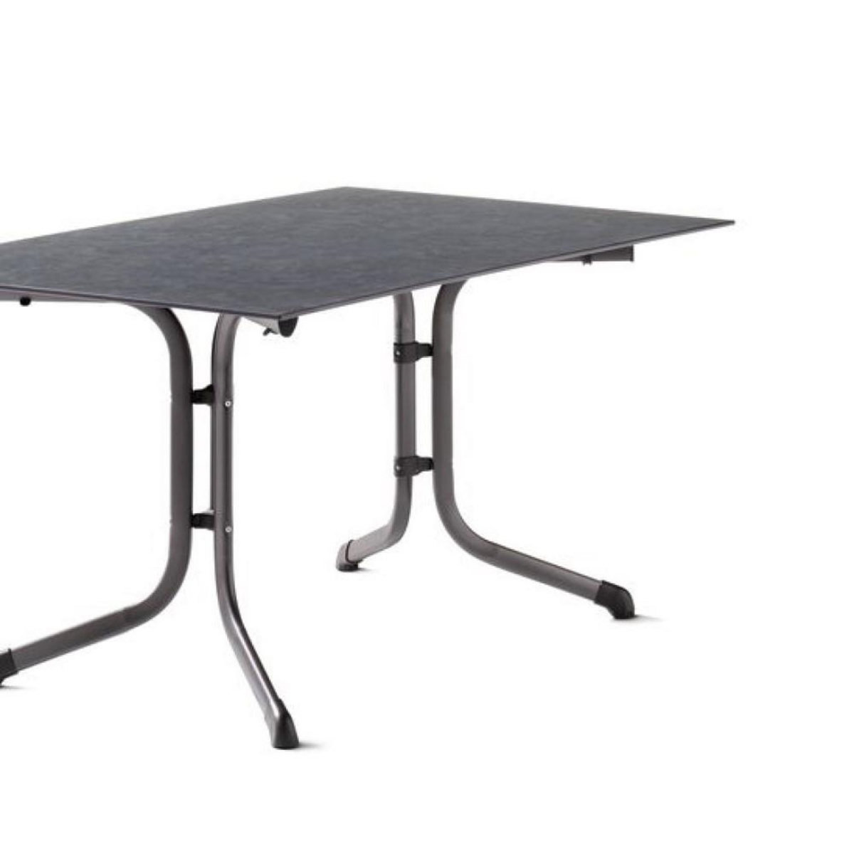 CENTRALE BRICO Table pliante 140 x 90 cm, plateau Polytec® anthractite, structure gris clair