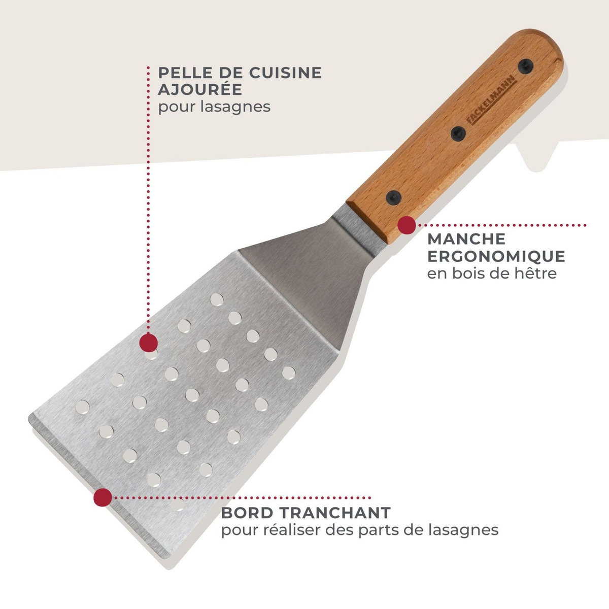 Fackelmann Pelle à pizza ajourée 29 cm Fackelmann Pizza & Pasta