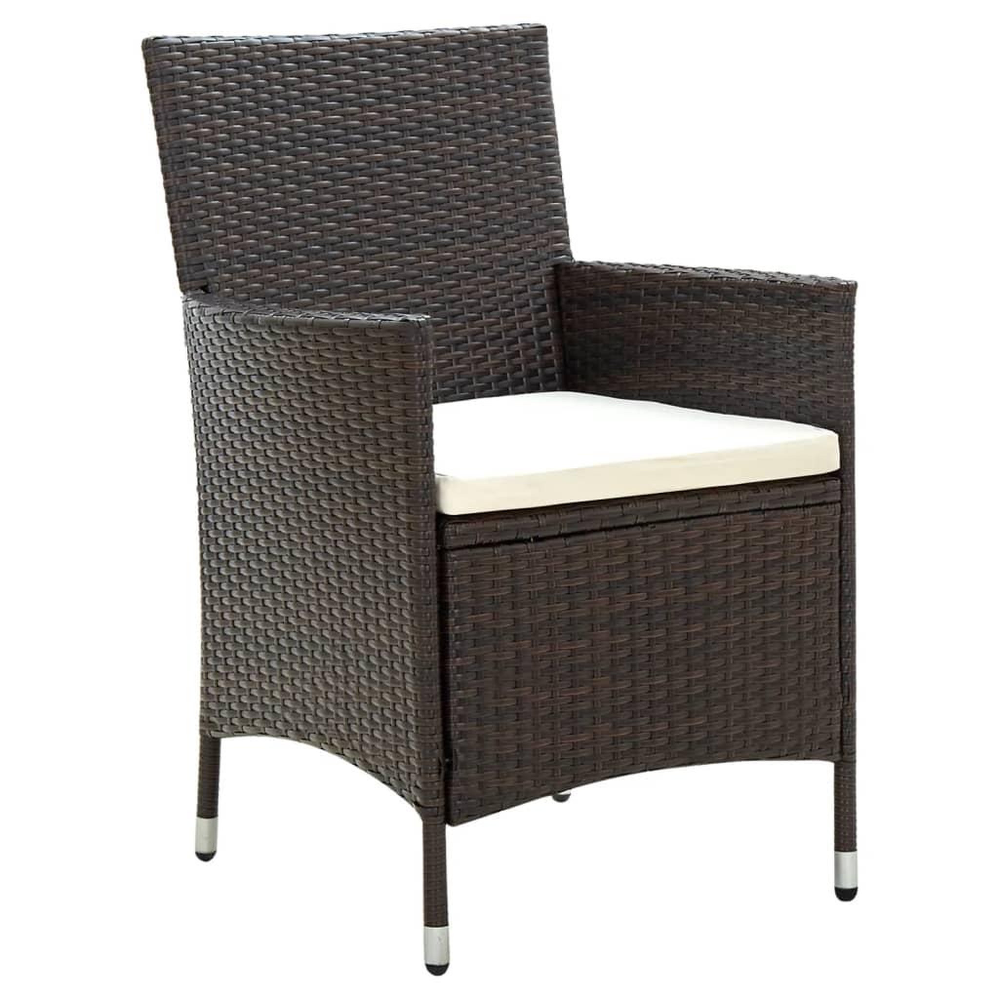 Voir la diapositive 2 : VIDAXL Chaises de jardin avec coussins lot de 4 Resine tressee Marron