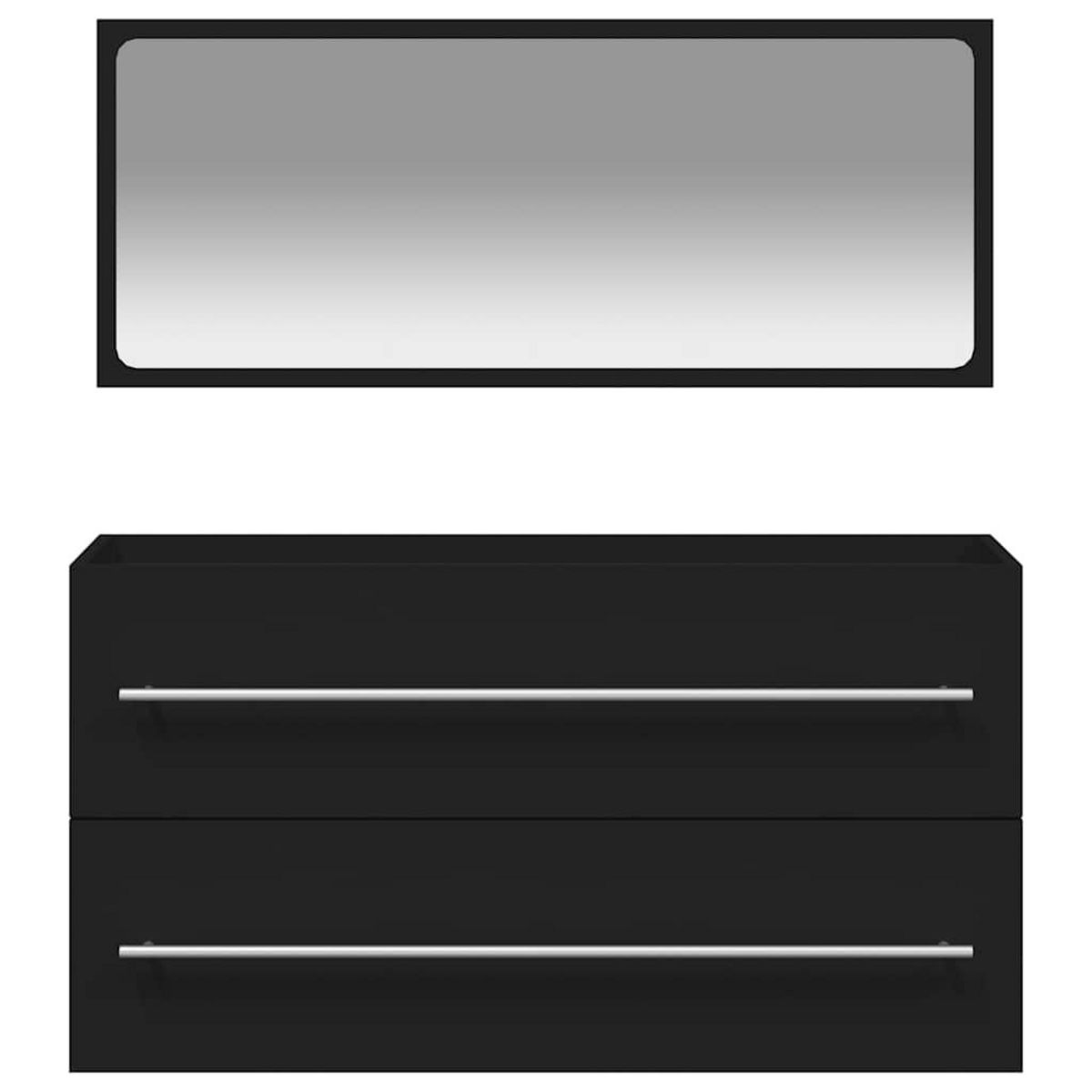 VIDAXL Armoire de salle de bain avec miroir noir bois d'ingenierie