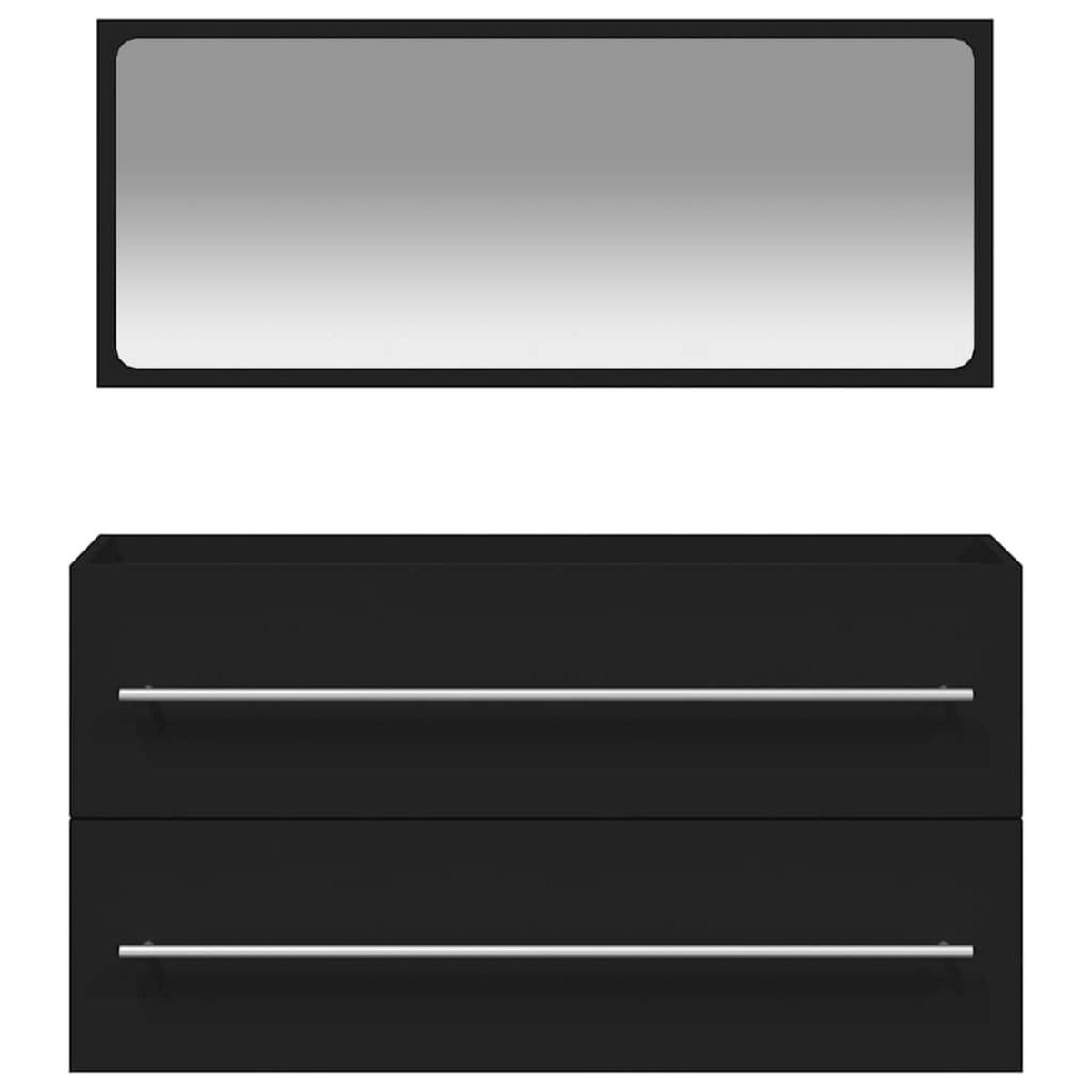 VIDAXL Armoire de salle de bain avec miroir noir bois d'ingenierie