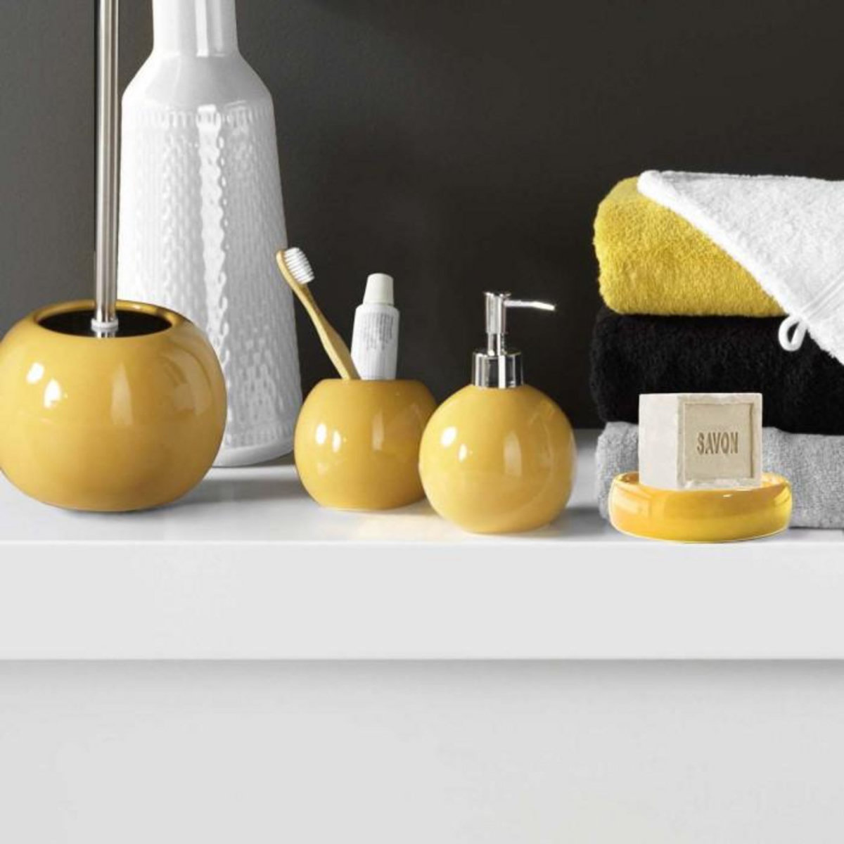 Paris Prix Porte Savon en Céramique  Bullea  10cm Ocre