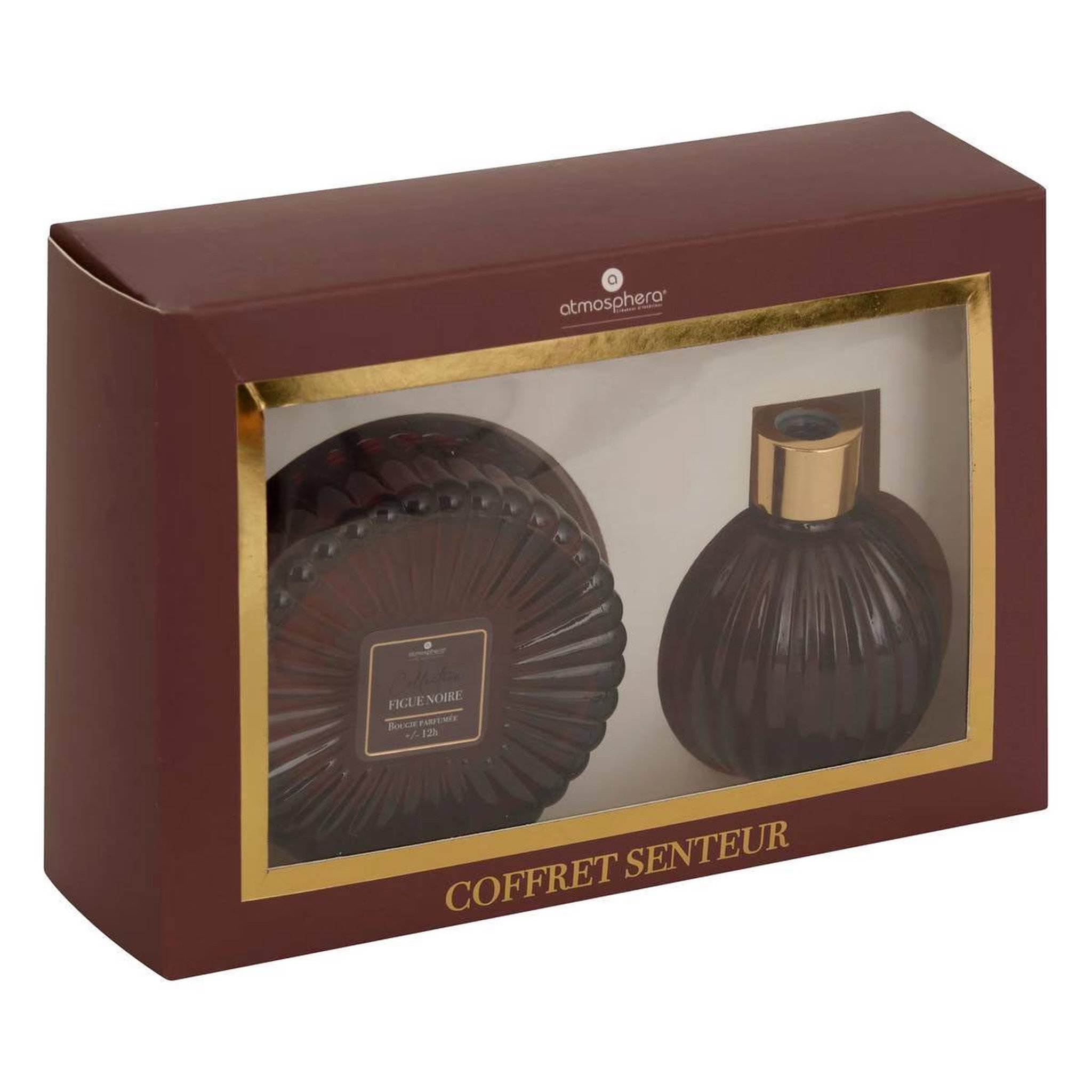 Voir la diapositive 6 : ATMOSPHERA Coffret senteur 2 pièces  albie  8cm figue noire