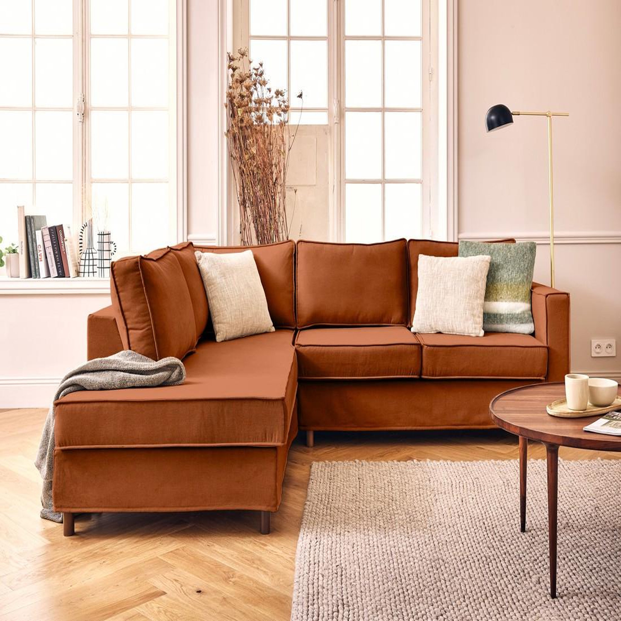 Voir la diapositive 1 : LISA DESIGN Jake - canapé déhoussable d'angle gauche 5 places en tissu