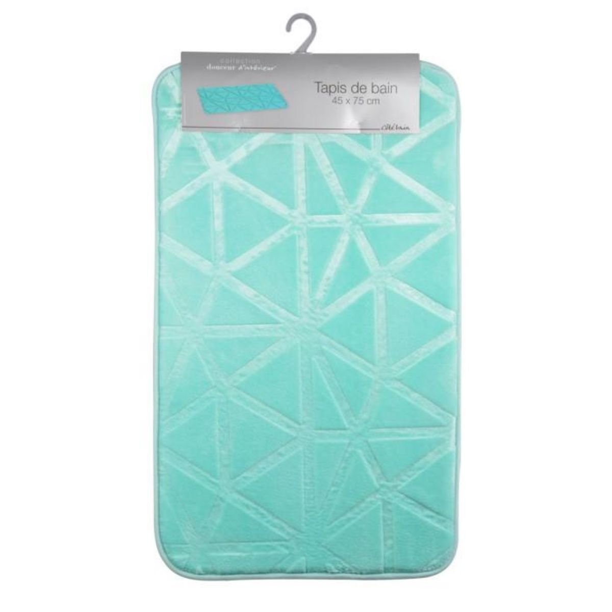 Paris Prix Tapis de Bain Microfibre  Origami  45x75cm Vert Menthe