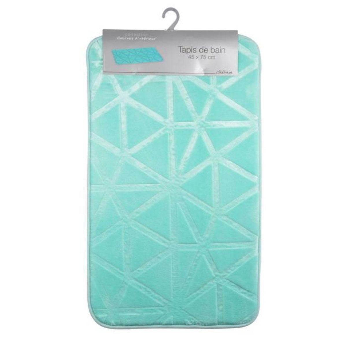 Paris Prix Tapis de Bain Microfibre  Origami  45x75cm Vert Menthe