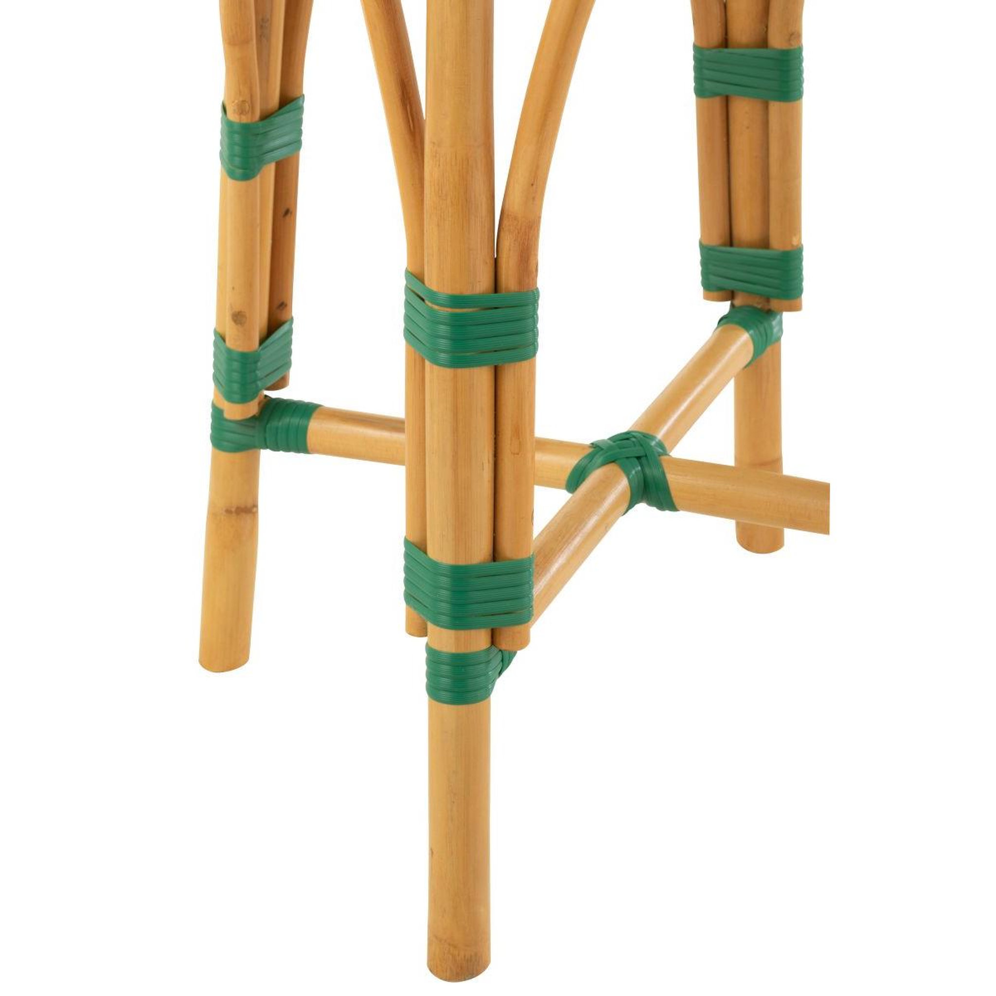 Voir la diapositive 4 : J-LINE Tabouret de bar en rotin  danial  65cm vert foncé