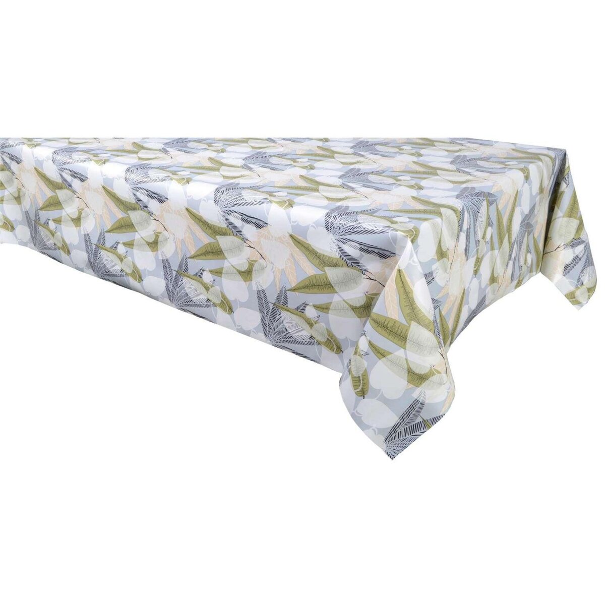 HABITABLE Nappe en toile cirée rectangulaire Sais - 140 x 200 cm - Gris