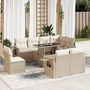Voir la diapositive 1 : VIDAXL Salon de jardin avec coussins 9 pcs beige resine tressee
