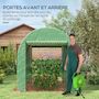 Voir la diapositive 5 : OUTSUNNY Serre tunnel 3,24 m² 2 portes zippées 2 fenêtres maillées acier PE haute densité 135 g/m² vert