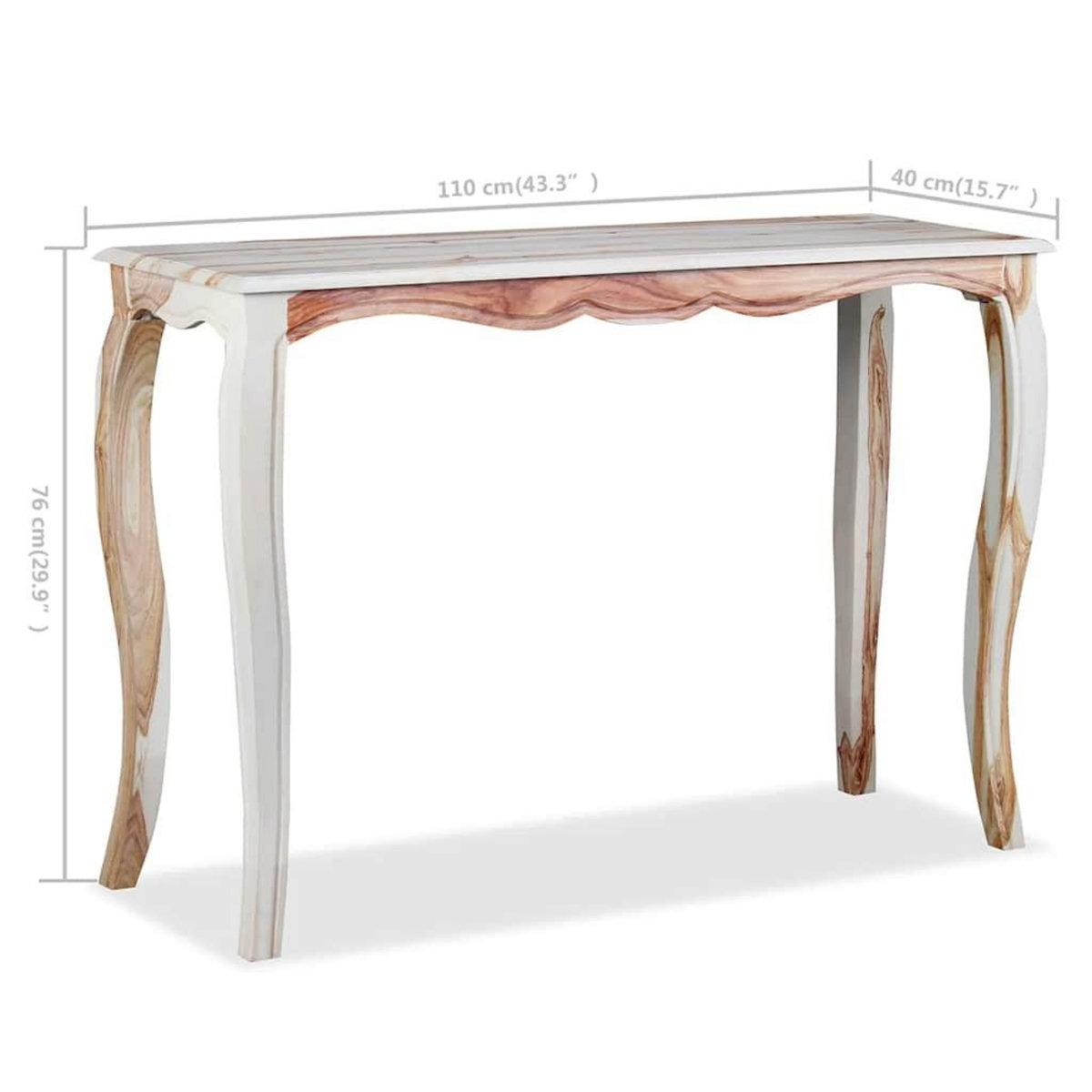 VIDAXL Table console Bois massif 110x40x76 cm