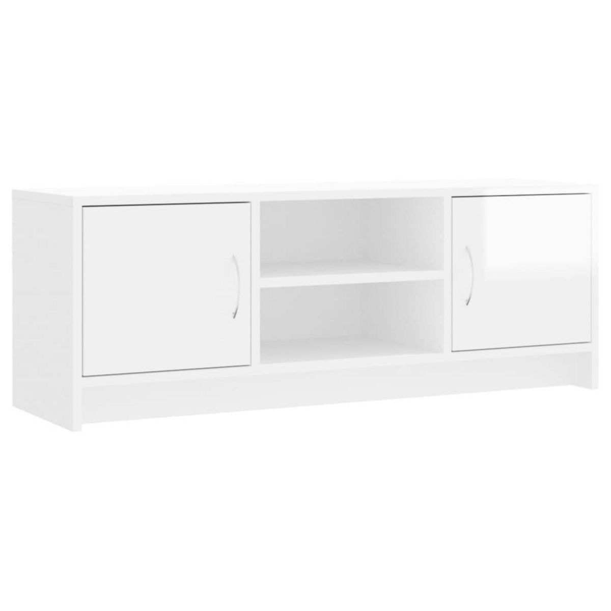 VIDAXL Meuble TV blanc brillant 102x30x37,5 cm bois d'ingenierie