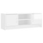 Voir la diapositive 2 : VIDAXL Meuble TV blanc brillant 102x30x37,5 cm bois d'ingenierie