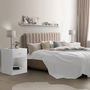 Voir la diapositive 6 : ID MARKET Lot de 2 tables de chevet OLGA 1 tiroir avec niche bois blanc