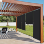 Voir la diapositive 3 : ID MARKET Lot de 2 stores enrouleurs L.124 x H. 225 CM pour pergola noir