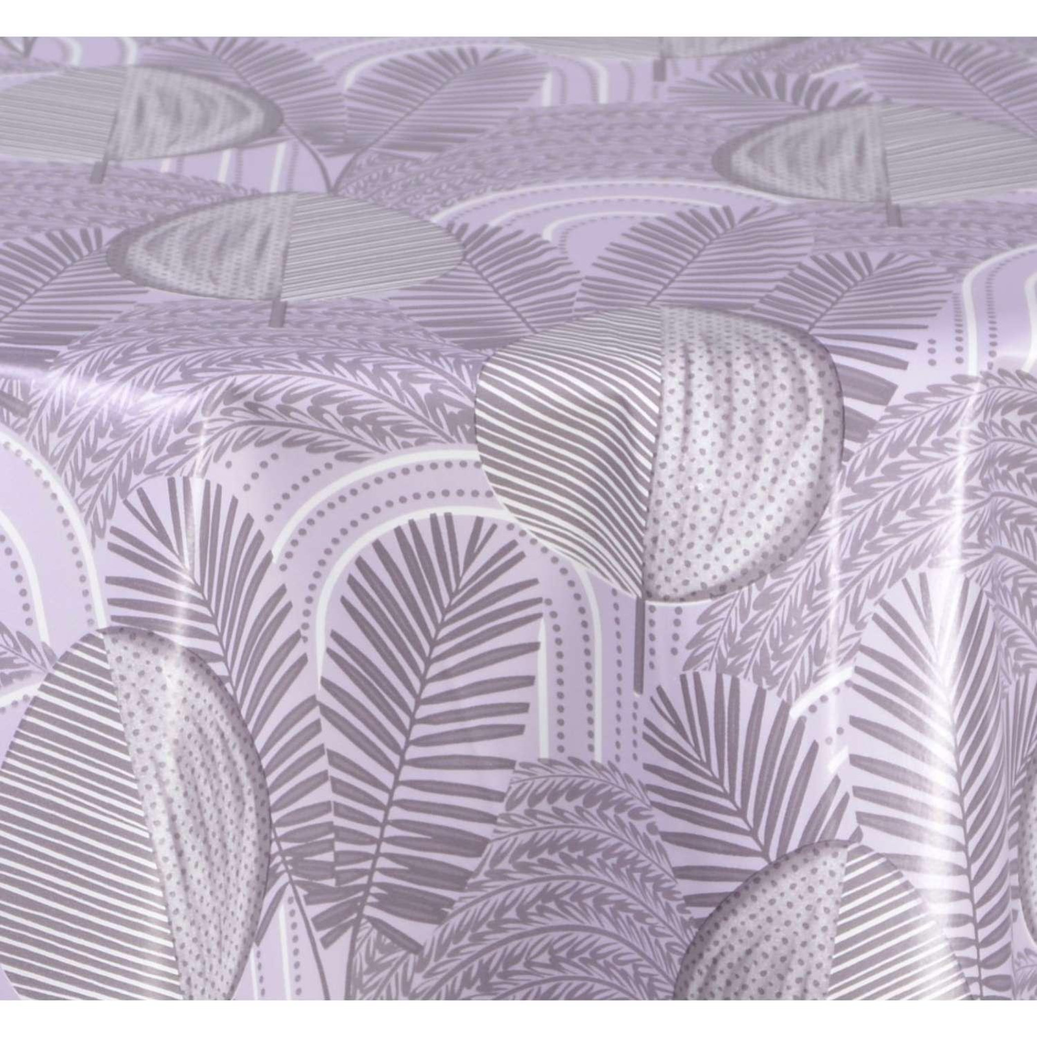 Voir la diapositive 3 : HABITABLE Nappe en toile cirée ronde moze - diam. 135 cm - gris