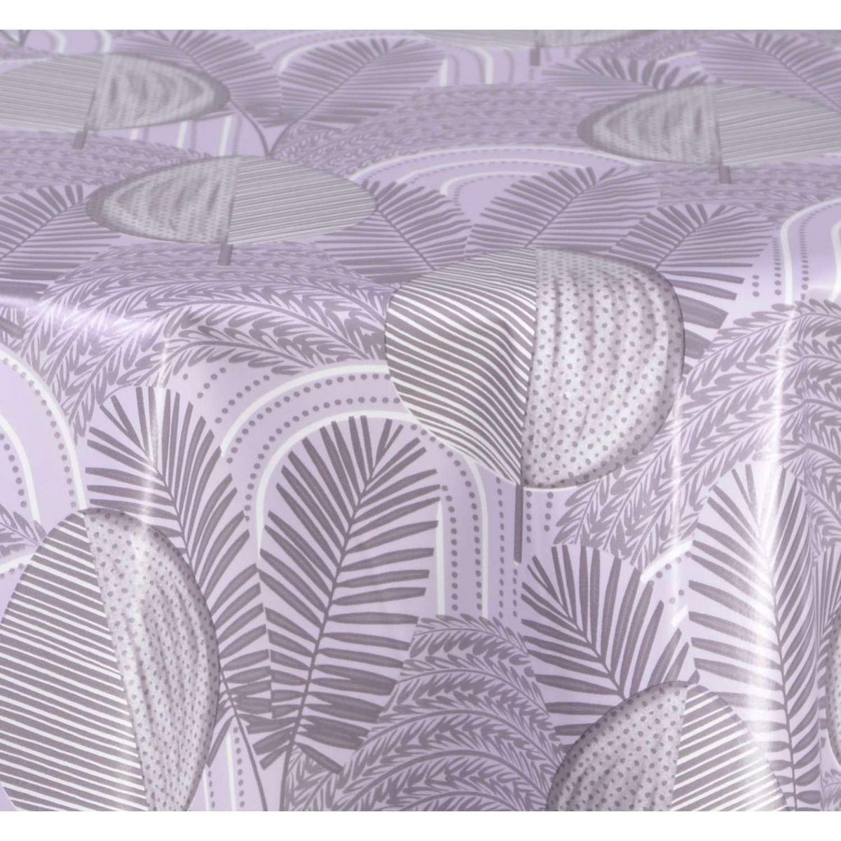 HABITABLE Nappe en toile cirée ronde Moze - Diam. 135 cm - Gris