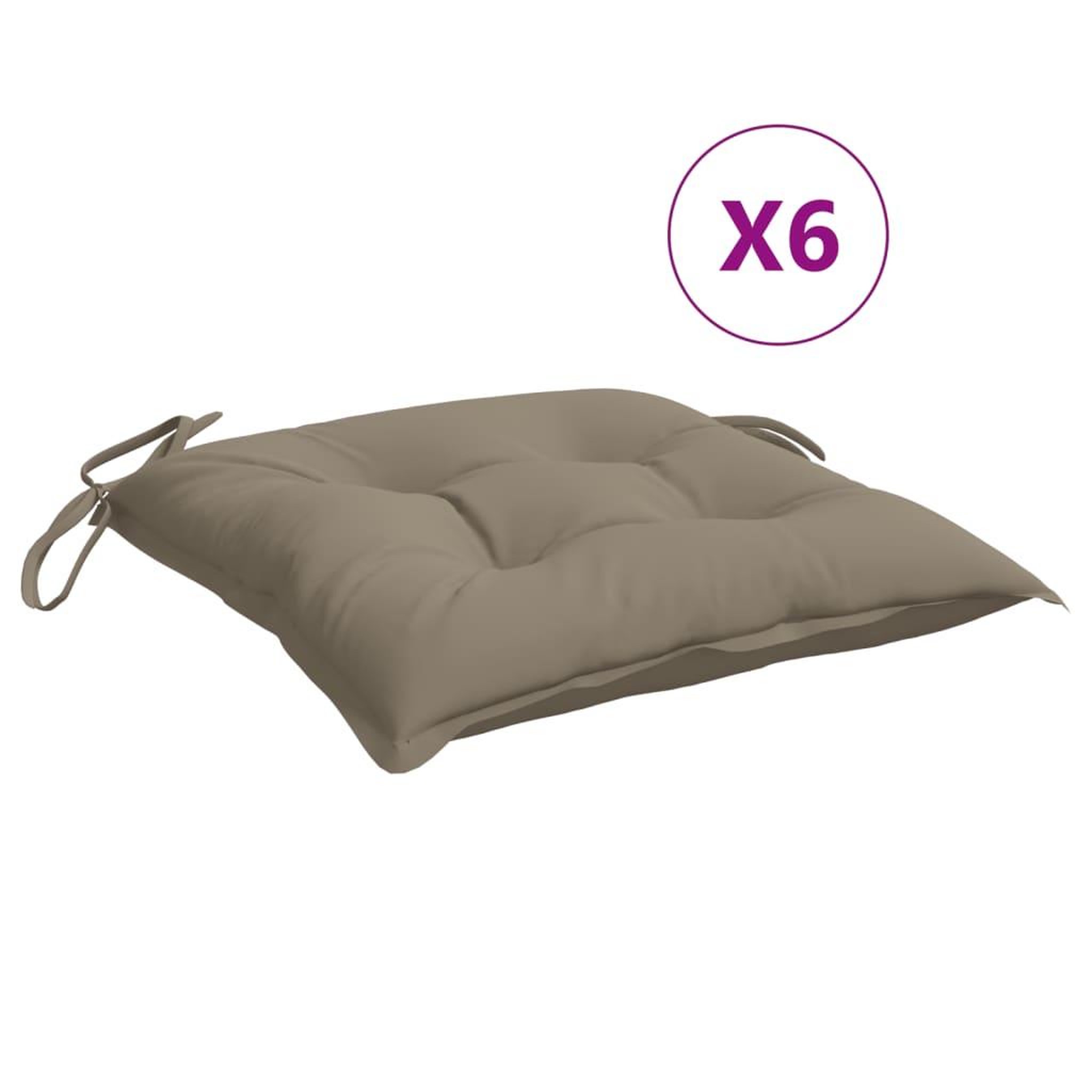 Voir la diapositive 2 : VIDAXL Coussins de palette lot de 6 taupe 50x50x7 cm tissu oxford