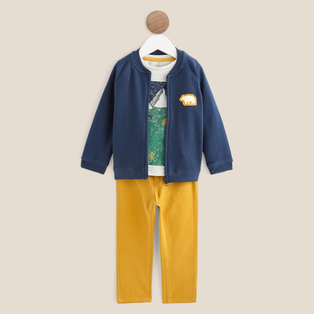 IN EXTENSO Ensemble t-shirt manches longues + cardigan