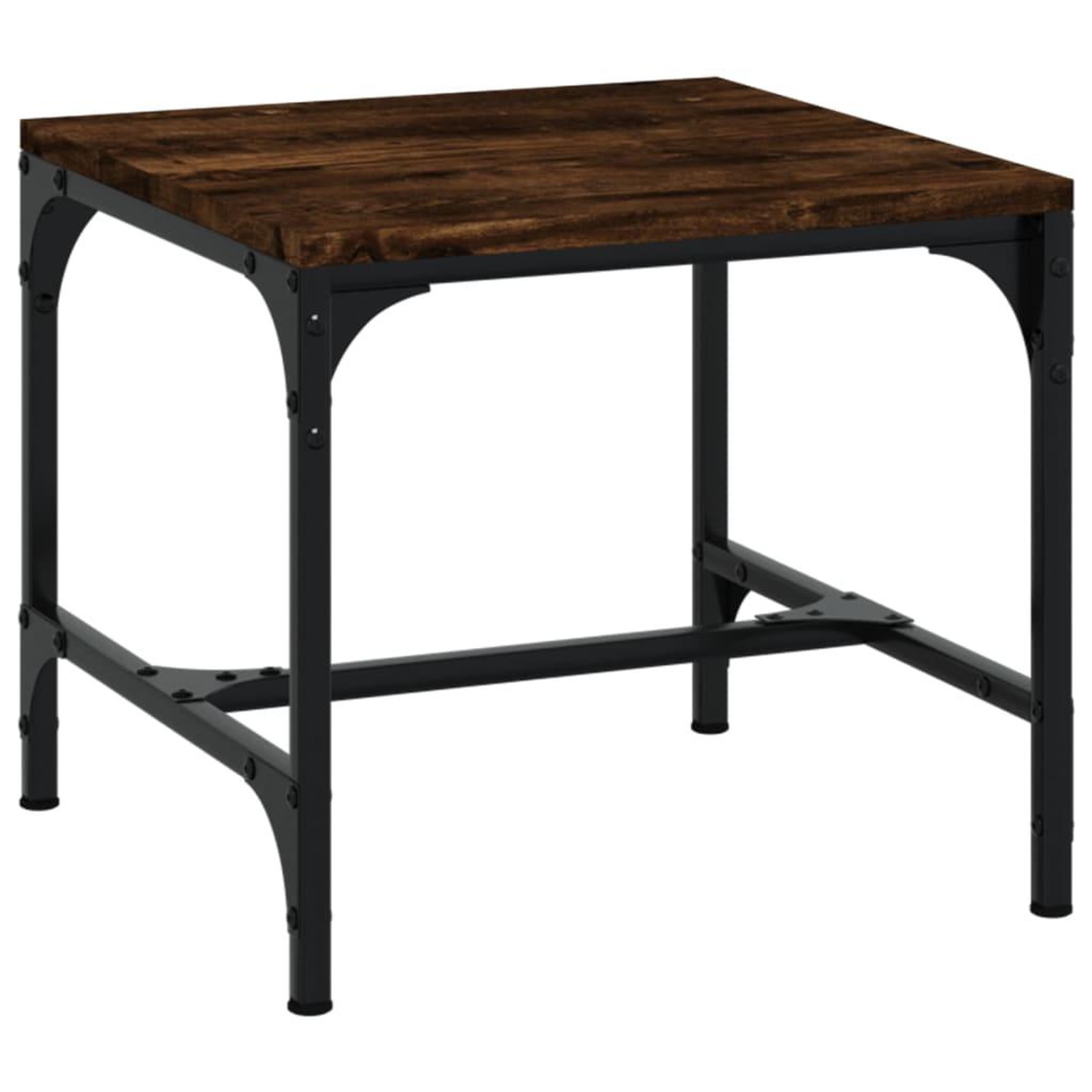 Voir la diapositive 2 : VIDAXL Table basse Chene fume 50x50x35 cm Bois d'ingenierie