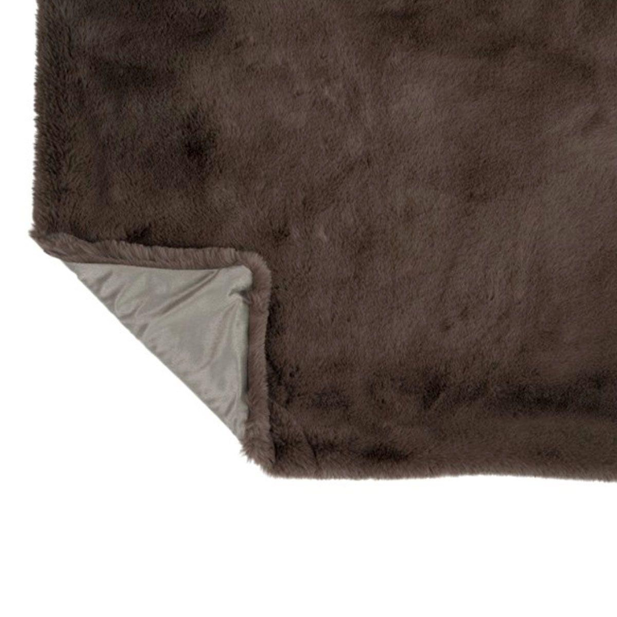 Voir la diapositive 4 : J-LINE Plaid imitation fourrure  cutie  130x180cm taupe