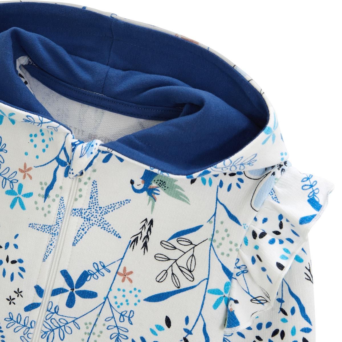 Petit Béguin Sweat à capuche zippé bébé Océan d'amour