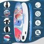 Voir la diapositive 4 : OUTSUNNY Stand up paddle gonflable surf planche de paddle pour adulte dim. 320L x 76l x 15H cm nombreux accessoires fournis PVC bleu rouge