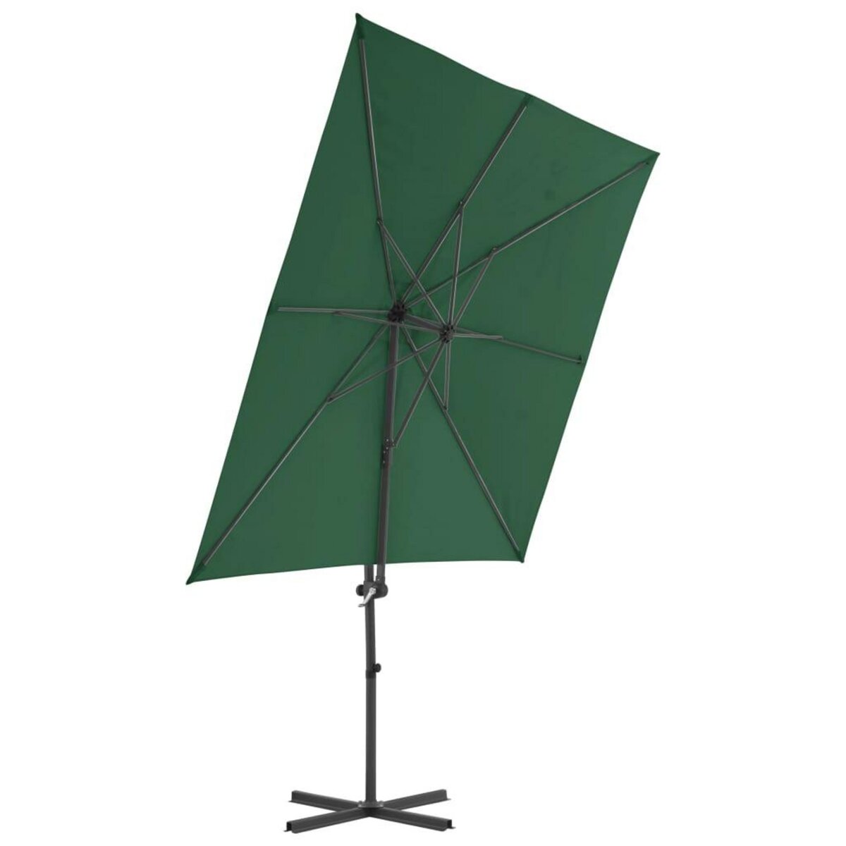 VIDAXL Parasol de jardin en porte-a-faux avec mat en acier vert