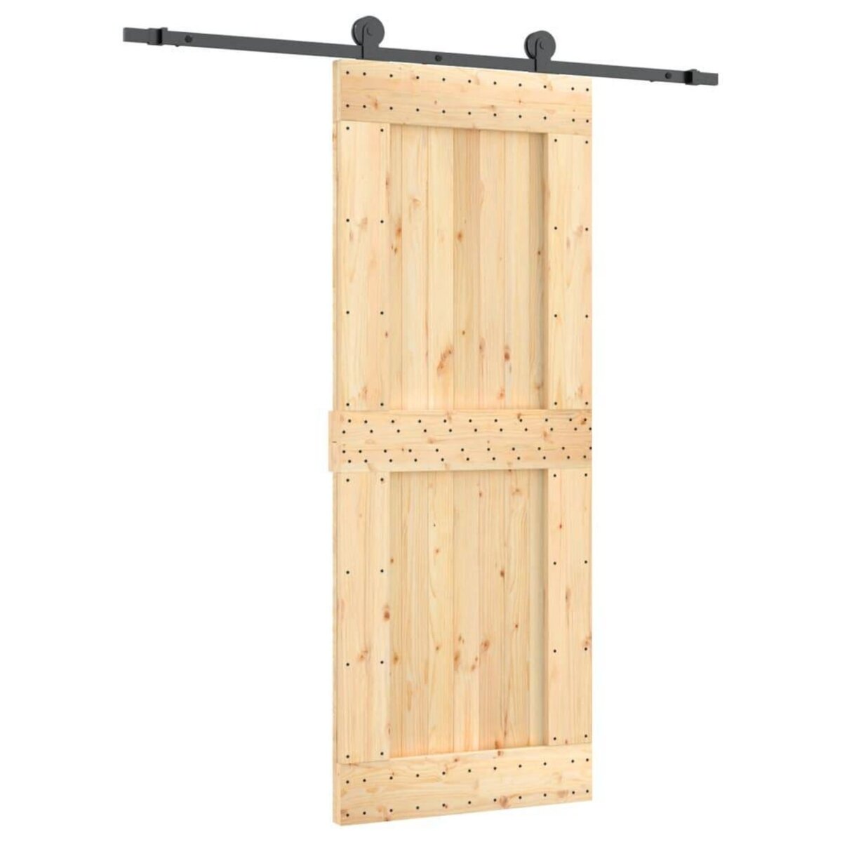 VIDAXL Porte coulissante et kit de quincaillerie 80x210 cm pin massif