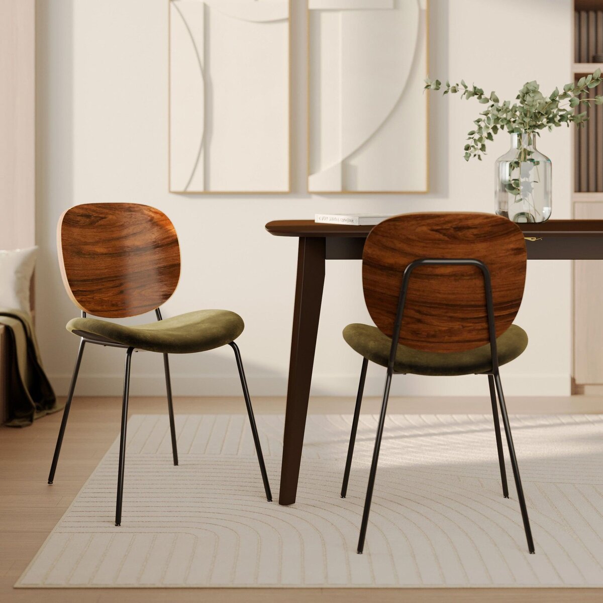 Rendez vous déco Lot de 2 chaises en velours jaune moutarde - Simone