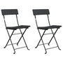 Voir la diapositive 2 : VIDAXL Chaises de bistrot pliantes lot de 2 Noir Resine tressee acier