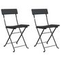 Voir la diapositive 2 : VIDAXL Chaises de bistrot pliantes lot de 2 Noir Resine tressee acier