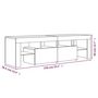 Voir la diapositive 6 : VIDAXL Meuble TV avec lumieres LED Chene fume 140x36,5x40 cm