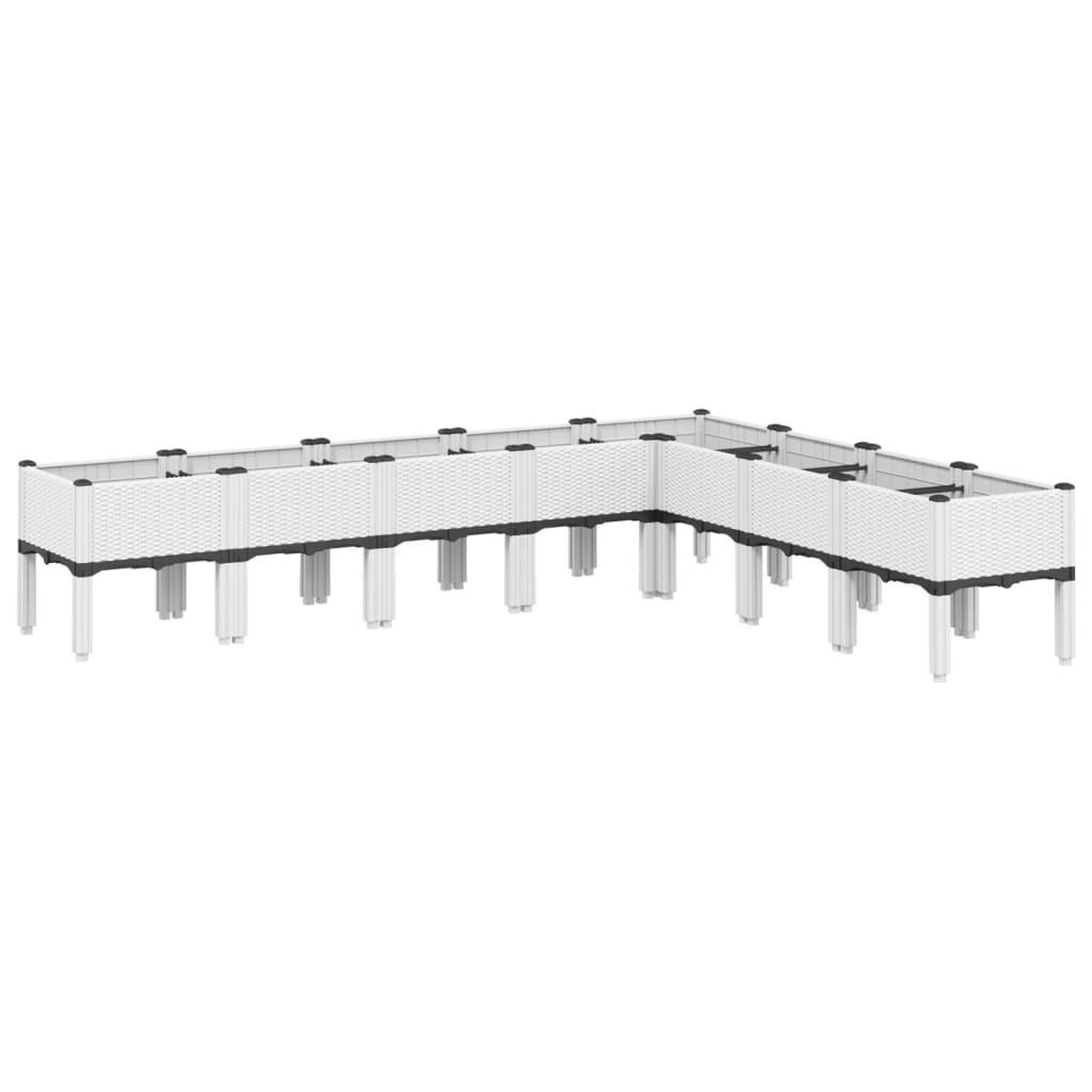 Voir la diapositive 2 : VIDAXL Jardiniere avec pieds blanc 200x160x42 cm PP