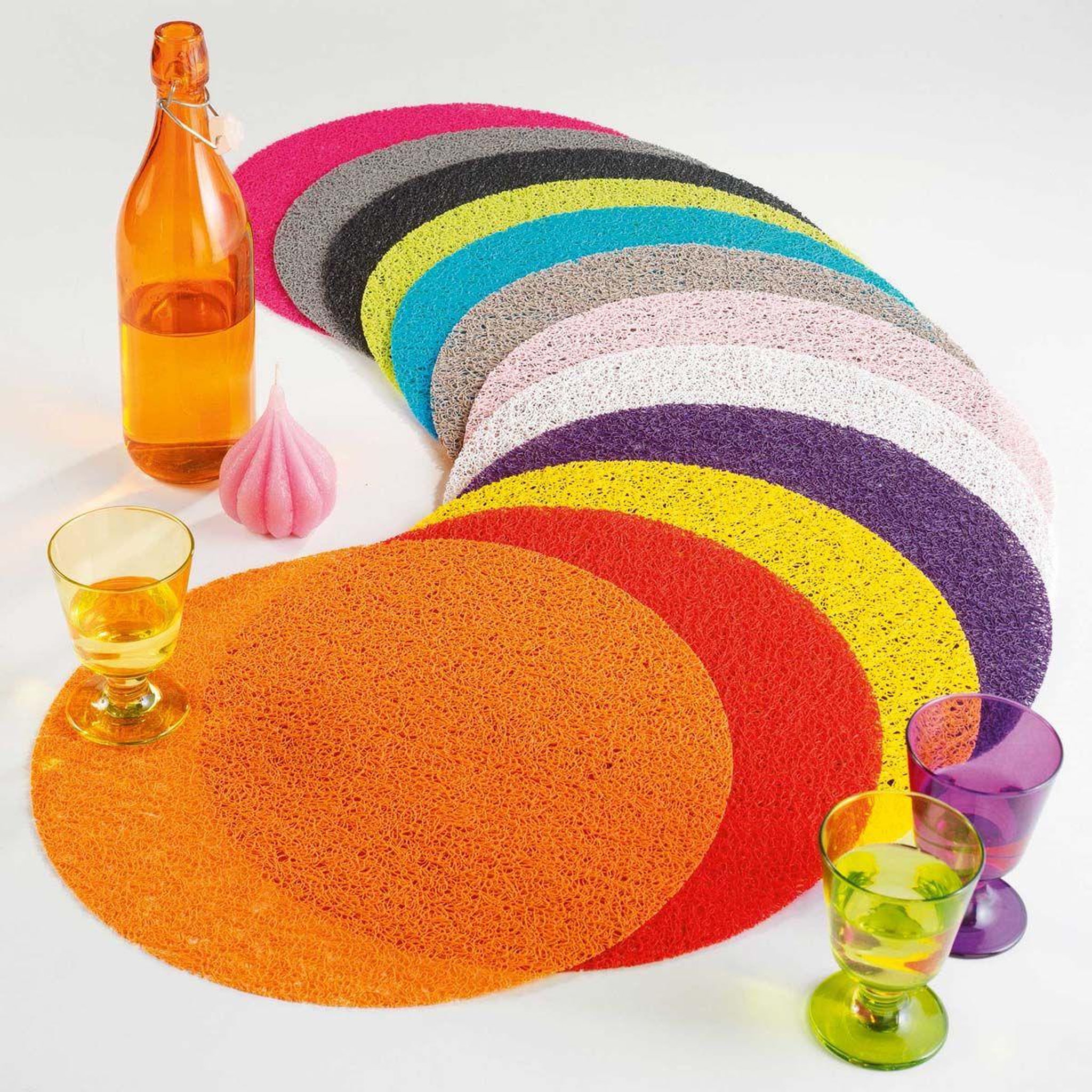Voir la diapositive 2 : Douceur d'Intérieur Set de table rond  tortilla  38cm noir