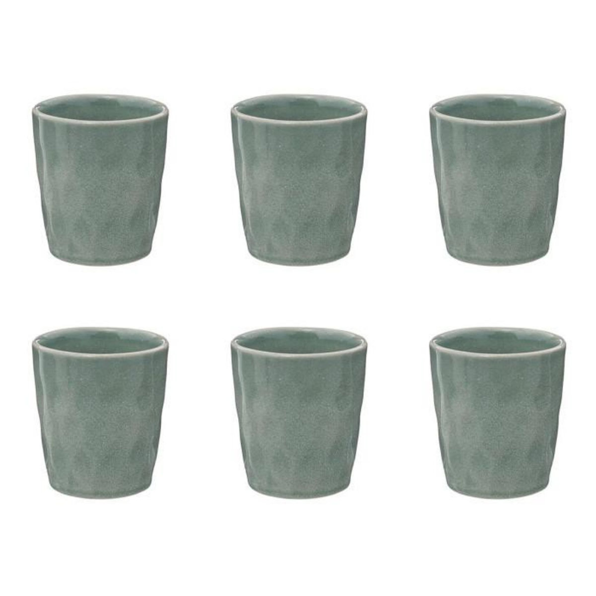 SECRET DE GOURMET Lot de 6 Tasses Design  Zoé  22cl Vert