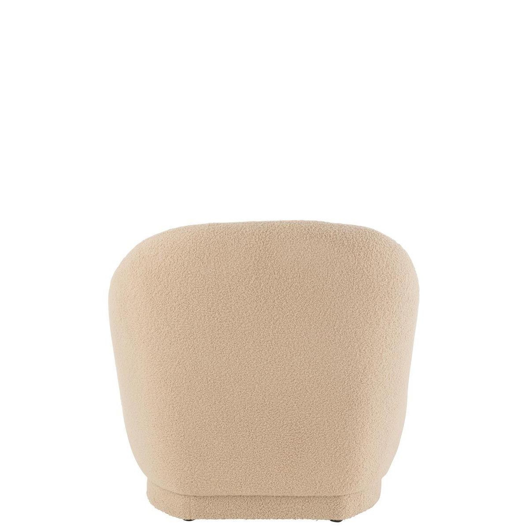 Voir la diapositive 4 : J-LINE Fauteuil design bouclette  teddy  88cm beige
