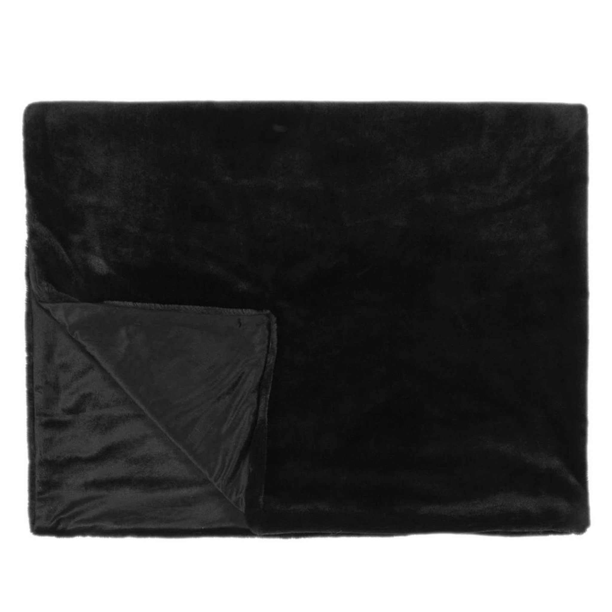 Voir la diapositive 2 : The Home Deco Factory Plaid imitation fourrure  opulence  120x150cm noir