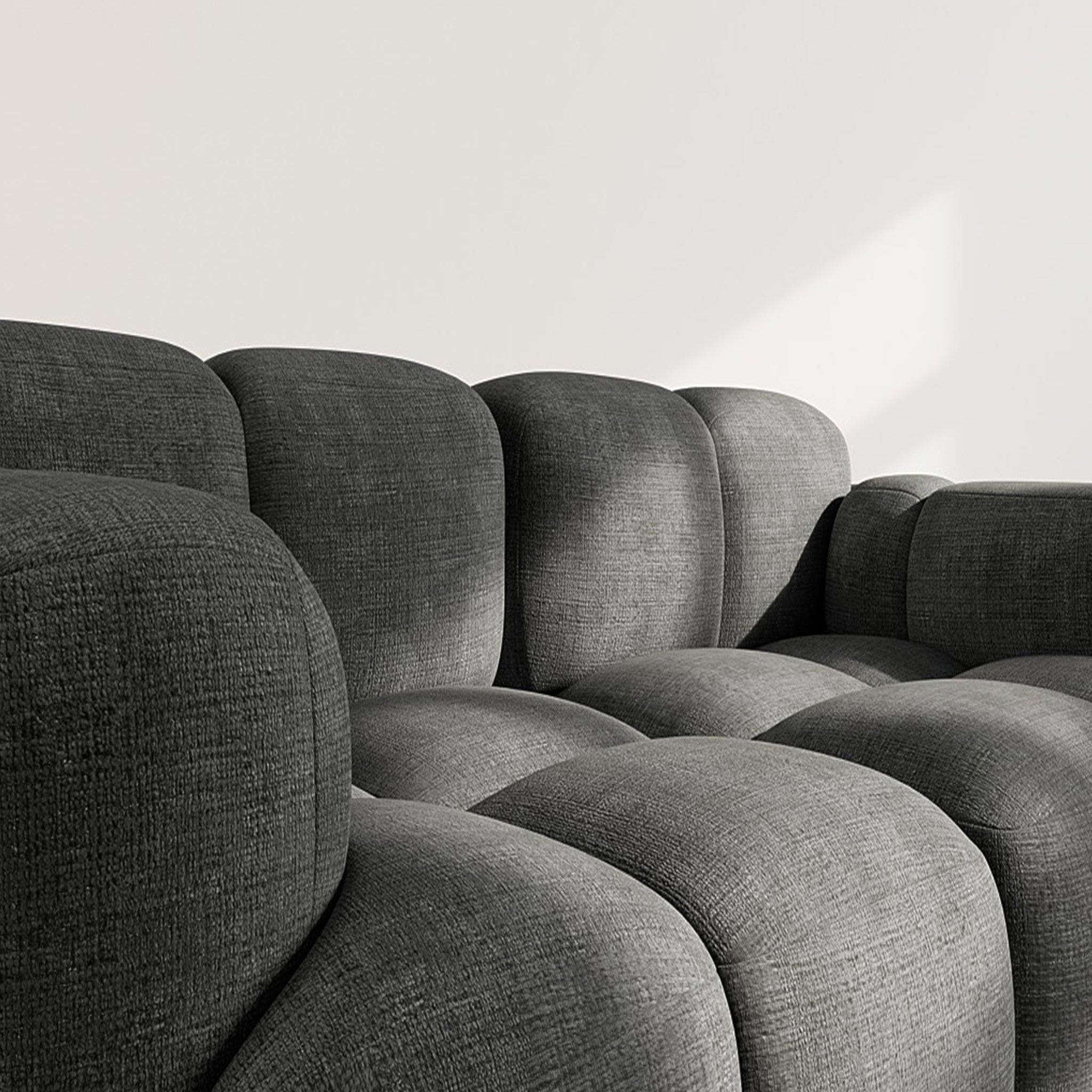Voir la diapositive 4 : BEST MOBILIER Grace - canapé modulable 2 places en velours texturé
