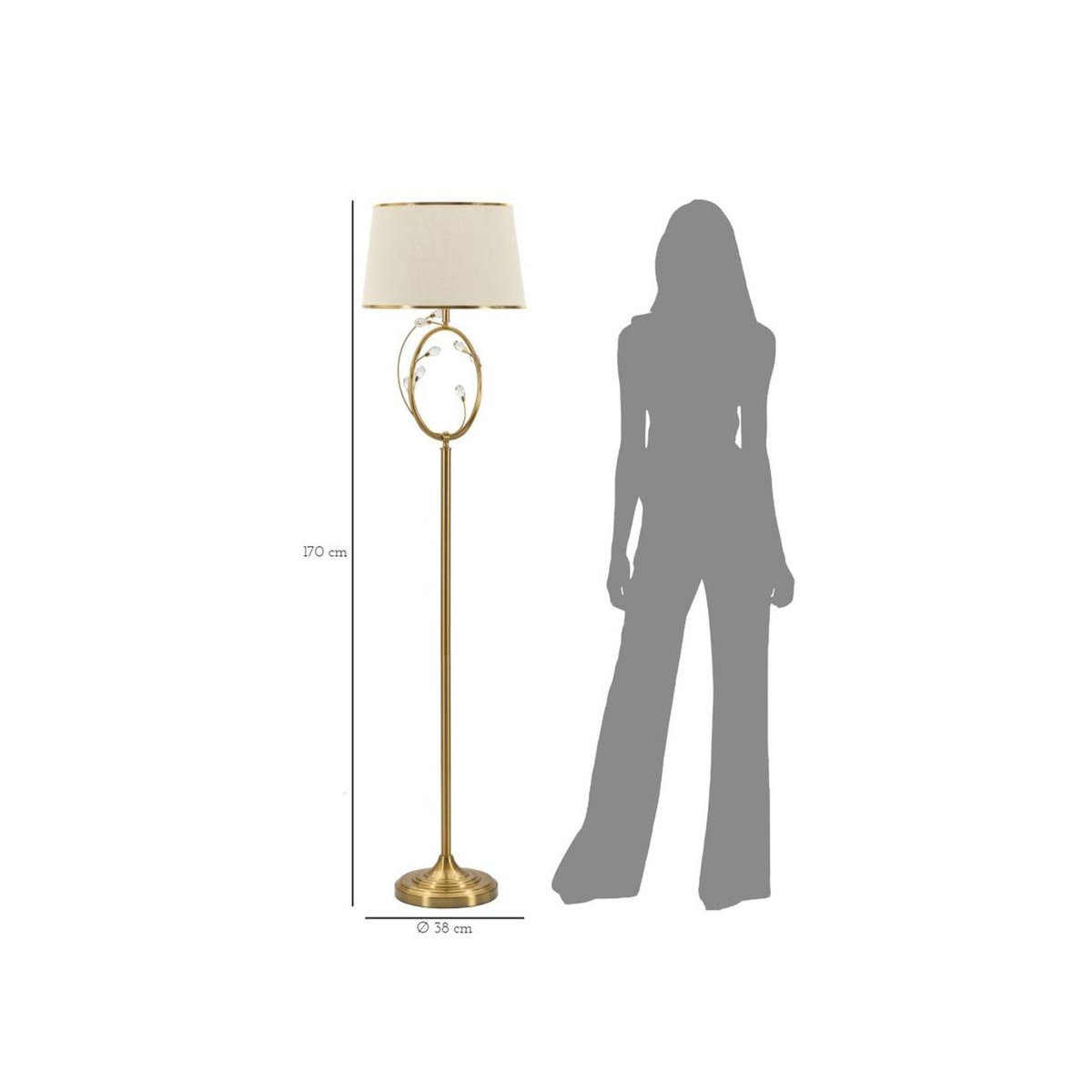Paris Prix Lampadaire Design en Métal  Versailles  170cm Or