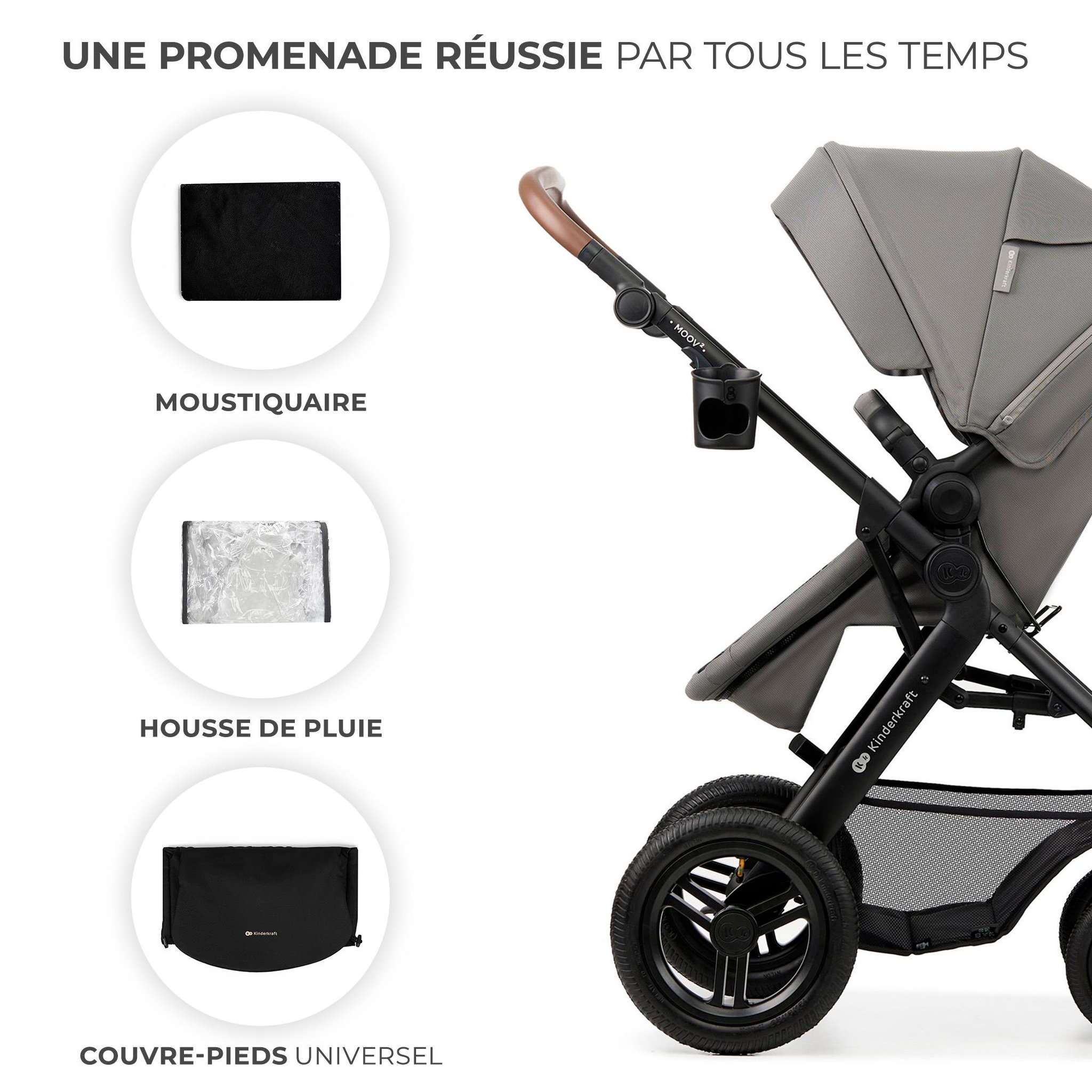Voir la diapositive 4 : KINDERKRAFT Poussette trio moov 2 pratique et confortable