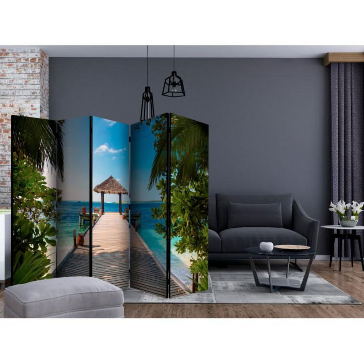 Paris Prix Paravent 5 Volets  Hawaiian Dream  172x225cm