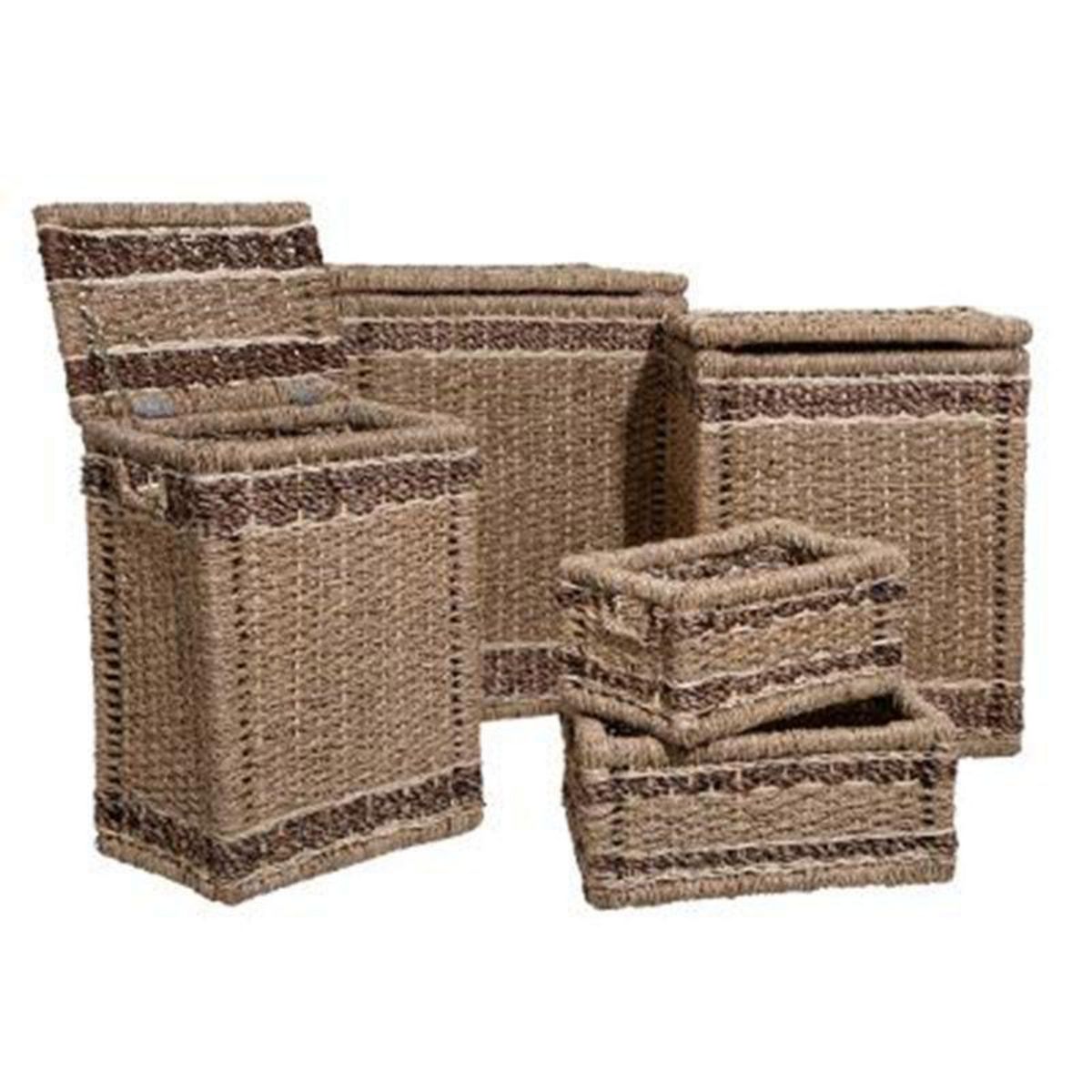  Lot de 5 Paniers Rangement  Tressé  60cm Naturel